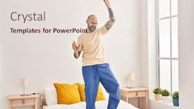  Presentation with bald - Presentation theme with young-bald-man-smiling-confident background and a lemonade colored foreground