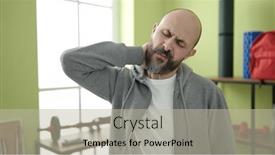  Presentation with cervical - Slide deck having young-bald-man-suffering background and a mint green colored foreground