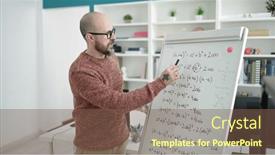  Presentation with magnetic - Presentation theme enhanced with young-bald-man-teacher-teaching background and a violet colored foreground