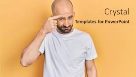  Presentation with skin infection - Presentation design enhanced with young-bald-man-wearing-casual background and a yellow colored foreground
