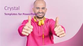  Presentation with bald - Colorful PPT layouts enhanced with young-bald-man-wearing-gym backdrop and a lemonade colored foreground