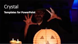  Presentation with wizard - Slide deck enhanced with young-bald-man-wearing-wizard background and a black colored foreground