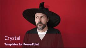  Presentation with wizard - Theme enhanced with young-bald-man-wearing-wizard background and a tawny brown colored foreground