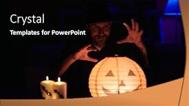  Presentation with wizard - Slides having young-bald-man-wearing-wizard background and a  colored foreground