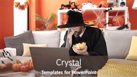  Presentation with wizard - Presentation enhanced with young-bald-man-wearing-wizard background and a tawny brown colored foreground