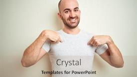  Presentation with bald - Audience pleasing slide set consisting of young bald man with beard backdrop and a coral colored foreground