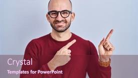  Presentation with bald - Presentation theme featuring young-bald-man-with-beard background and a  colored foreground