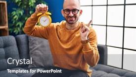  Presentation with bald - PPT layouts consisting of young-bald-man-with-beard background and a tawny brown colored foreground