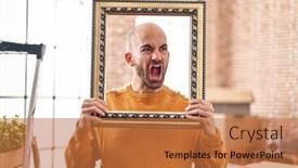  Presentation with new home - Presentation theme having young-bald-man-with-beard background and a red colored foreground