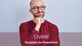  Presentation with bald - Presentation design consisting of young-bald-man-with-beard background and a tawny brown colored foreground