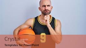  Presentation with beard - Presentation design featuring young-bald-man-with-beard background and a red colored foreground