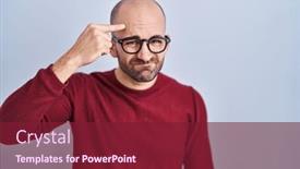  Presentation with skin infection - PPT theme featuring young-bald-man-with-beard background and a  colored foreground