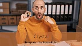  Presentation with bitcoin - PPT theme with young-bald-man-with-beard background and a  colored foreground