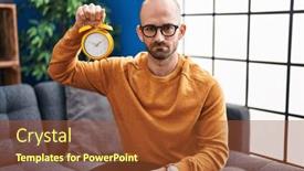  Presentation with attitude - PPT theme consisting of young-bald-man-with-beard background and a tawny brown colored foreground