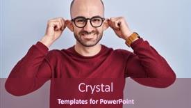  Presentation with ears - Slide set consisting of young-bald-man-with-beard background and a tawny brown colored foreground