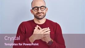  Presentation with bald - Presentation theme having young-bald-man-with-beard background and a tawny brown colored foreground