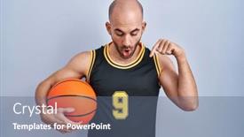  Presentation with advertisement - PPT layouts featuring young-bald-man-with-beard background and a ocean colored foreground