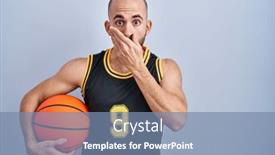  Presentation with secret - Presentation design with young-bald-man-with-beard background and a  colored foreground