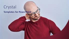  Presentation with bald - Slide set featuring young-bald-man-with-beard background and a  colored foreground