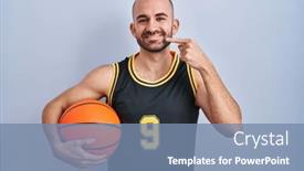  Presentation with beard - PPT layouts with young-bald-man-with-beard and a seafoam green colored foreground