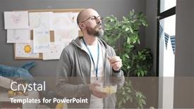  Presentation with bald - Slides having young-bald-man-working background and a  colored foreground