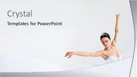  Presentation with ballerina - Slide set consisting of young-ballerina-dancing-in-studio background and a white colored foreground