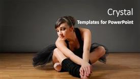  Presentation with ballerina - Colorful PPT layouts enhanced with young ballerina in black costume backdrop and a dark gray colored foreground