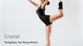  Presentation with ballerina - Colorful PPT theme enhanced with young ballerina on grey version backdrop and a white colored foreground