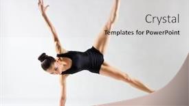  Presentation with ballerina - Slide set consisting of young ballerina on grey version background and a light gray colored foreground