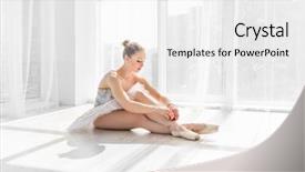  Presentation with ballet - PPT theme consisting of young ballet dancer in tutu background and a white colored foreground