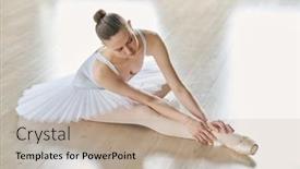  Presentation with ballet - PPT layouts having young-ballet-dancer-in-white background and a mint green colored foreground