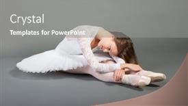  Presentation with ballet - Slide set having young-ballet-dancer-wearing-white background and a gray colored foreground