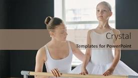  Presentation with youthful - Theme having young-ballet-instructor-standing background and a coral colored foreground