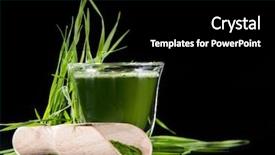  Presentation with chlorella - Colorful presentation theme enhanced with young barley and chlorella spirulina backdrop and a  colored foreground