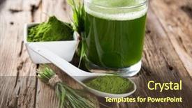  Presentation with spirulina - Presentation design having young barley and chlorella spirulina background and a tawny brown colored foreground