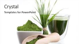  Presentation with spirulina - Amazing slide deck having young barley and chlorella spirulina backdrop and a white colored foreground