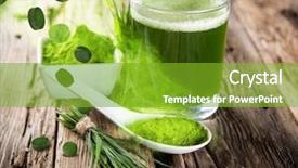  Presentation with chlorella - Presentation theme enhanced with young barley and chlorella spirulina background and a shamrock green colored foreground