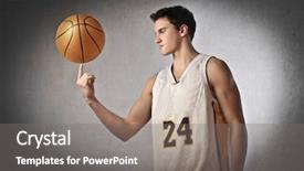  Presentation with basketball - Presentation having young basketball player holding background and a gray colored foreground