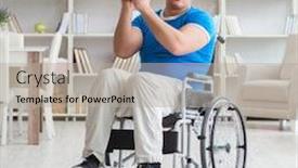  Presentation with basketball - Theme with young-basketball-player-on-wheelchair background and a light gray colored foreground