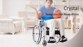  Presentation with young children playing multicultural - Colorful slide set enhanced with young basketball player on wheelchair backdrop and a  colored foreground