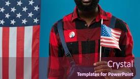  Presentation with stars stripes - Amazing presentation theme having young-bearded-african-american-engineer backdrop and a tawny brown colored foreground