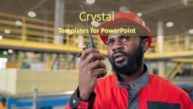  Presentation with construction red - Theme having young-bearded-black-laborer background and a tawny brown colored foreground