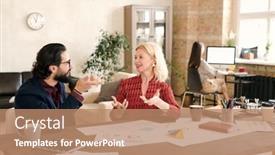  Presentation with new ideas - Slides consisting of young-bearded-designer background and a coral colored foreground