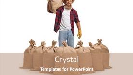  Presentation with young - PPT layouts enhanced with young-bearded-farmer-carrying background and a coral colored foreground