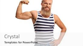  Presentation with flexing - Slides featuring young-bearded-guy-wearing background and a white colored foreground