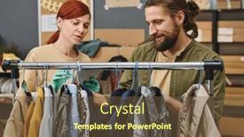  Presentation with helping hand - PPT theme with young-bearded-man-helping-mature background and a tawny brown colored foreground