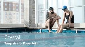  Presentation with tattoo - Colorful slide set enhanced with young-bearded-man-with-tattoo backdrop and a teal colored foreground