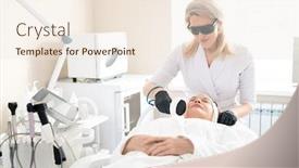  Presentation with beautician - Amazing slide deck having young-beautician-in-protective-goggles backdrop and a lemonade colored foreground