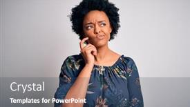  Presentation with hair dress - Colorful PPT layouts enhanced with young-beautiful-african-american-afro backdrop and a ocean colored foreground