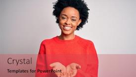  Presentation with curly hair - Audience pleasing slide deck consisting of young-beautiful-african-american-afro backdrop and a red colored foreground
